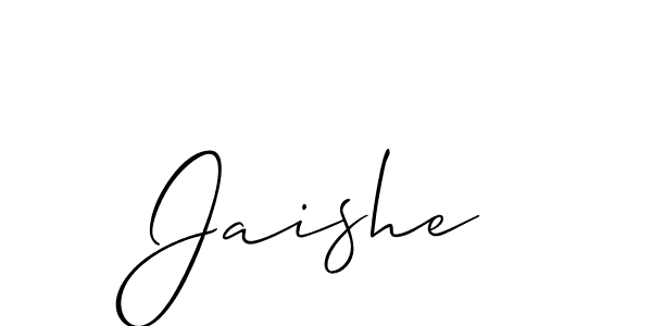 Design your own signature with our free online signature maker. With this signature software, you can create a handwritten (Allison_Script) signature for name Jaishe. Jaishe signature style 2 images and pictures png