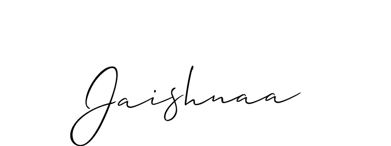 Also we have Jaishnaa name is the best signature style. Create professional handwritten signature collection using Allison_Script autograph style. Jaishnaa signature style 2 images and pictures png
