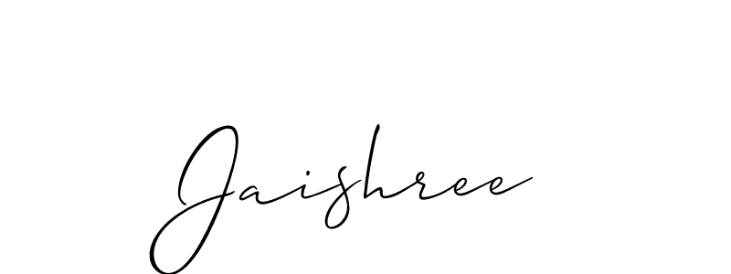 Jaishree stylish signature style. Best Handwritten Sign (Allison_Script) for my name. Handwritten Signature Collection Ideas for my name Jaishree. Jaishree signature style 2 images and pictures png