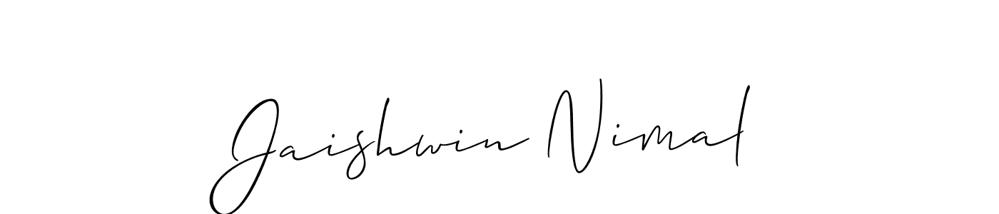 How to Draw Jaishwin Nimal signature style? Allison_Script is a latest design signature styles for name Jaishwin Nimal. Jaishwin Nimal signature style 2 images and pictures png