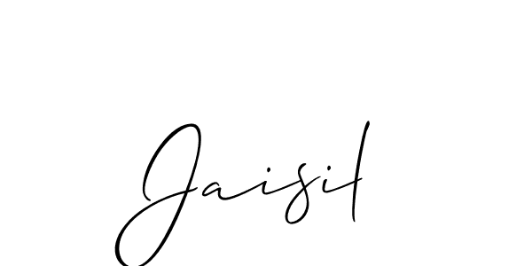 if you are searching for the best signature style for your name Jaisil. so please give up your signature search. here we have designed multiple signature styles  using Allison_Script. Jaisil signature style 2 images and pictures png