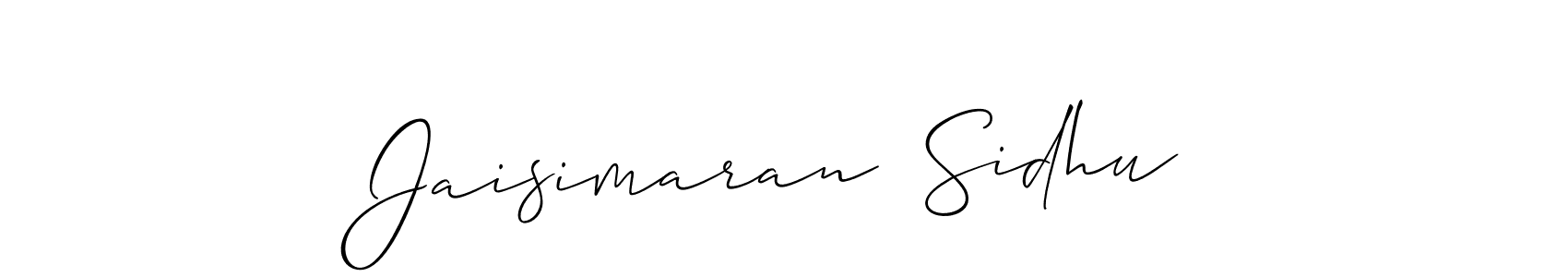 Create a beautiful signature design for name Jaisimaran  Sidhu. With this signature (Allison_Script) fonts, you can make a handwritten signature for free. Jaisimaran  Sidhu signature style 2 images and pictures png