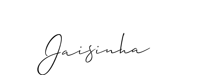 if you are searching for the best signature style for your name Jaisinha. so please give up your signature search. here we have designed multiple signature styles  using Allison_Script. Jaisinha signature style 2 images and pictures png