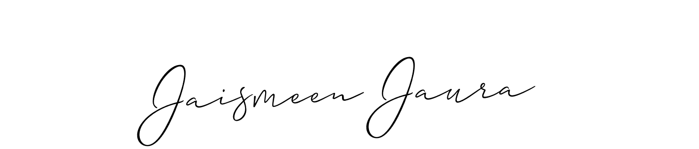 if you are searching for the best signature style for your name Jaismeen Jaura. so please give up your signature search. here we have designed multiple signature styles  using Allison_Script. Jaismeen Jaura signature style 2 images and pictures png