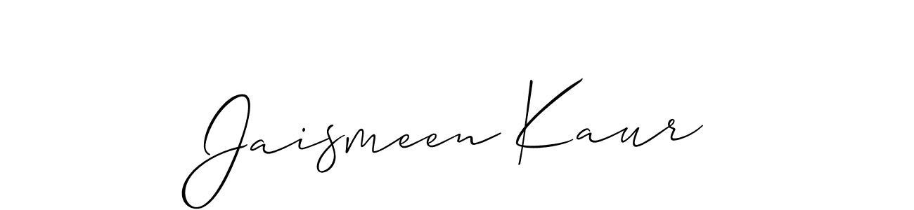 Create a beautiful signature design for name Jaismeen Kaur. With this signature (Allison_Script) fonts, you can make a handwritten signature for free. Jaismeen Kaur signature style 2 images and pictures png