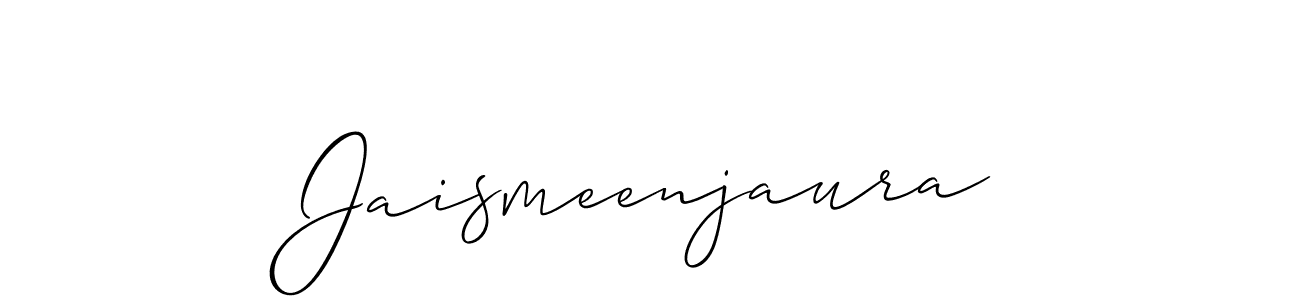 The best way (Allison_Script) to make a short signature is to pick only two or three words in your name. The name Jaismeenjaura include a total of six letters. For converting this name. Jaismeenjaura signature style 2 images and pictures png