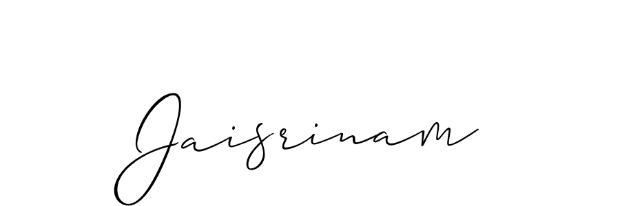 Design your own signature with our free online signature maker. With this signature software, you can create a handwritten (Allison_Script) signature for name Jaisrinam. Jaisrinam signature style 2 images and pictures png