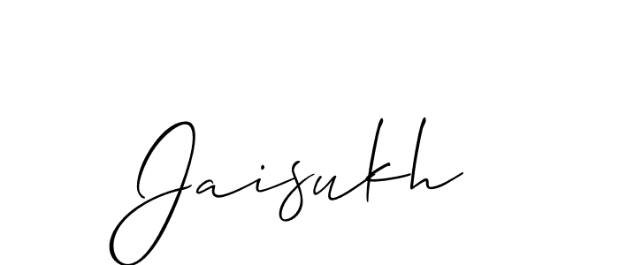 How to make Jaisukh signature? Allison_Script is a professional autograph style. Create handwritten signature for Jaisukh name. Jaisukh signature style 2 images and pictures png
