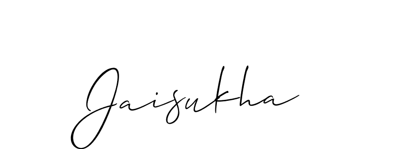 Also You can easily find your signature by using the search form. We will create Jaisukha name handwritten signature images for you free of cost using Allison_Script sign style. Jaisukha signature style 2 images and pictures png