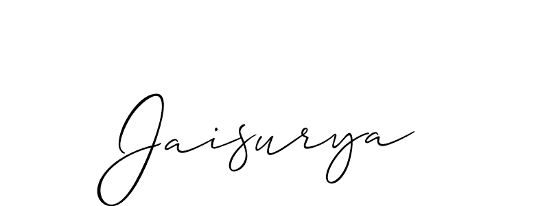 Also You can easily find your signature by using the search form. We will create Jaisurya name handwritten signature images for you free of cost using Allison_Script sign style. Jaisurya signature style 2 images and pictures png