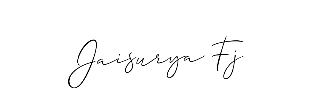 Design your own signature with our free online signature maker. With this signature software, you can create a handwritten (Allison_Script) signature for name Jaisurya Fj. Jaisurya Fj signature style 2 images and pictures png