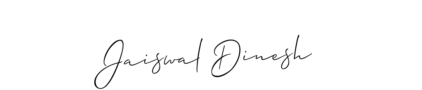 How to make Jaiswal Dinesh name signature. Use Allison_Script style for creating short signs online. This is the latest handwritten sign. Jaiswal Dinesh signature style 2 images and pictures png