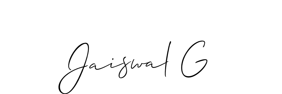 Make a short Jaiswal G signature style. Manage your documents anywhere anytime using Allison_Script. Create and add eSignatures, submit forms, share and send files easily. Jaiswal G signature style 2 images and pictures png