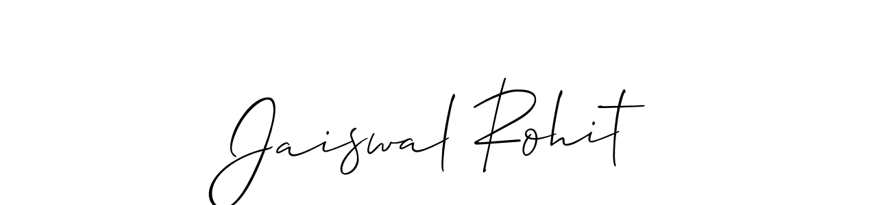 Allison_Script is a professional signature style that is perfect for those who want to add a touch of class to their signature. It is also a great choice for those who want to make their signature more unique. Get Jaiswal Rohit name to fancy signature for free. Jaiswal Rohit signature style 2 images and pictures png