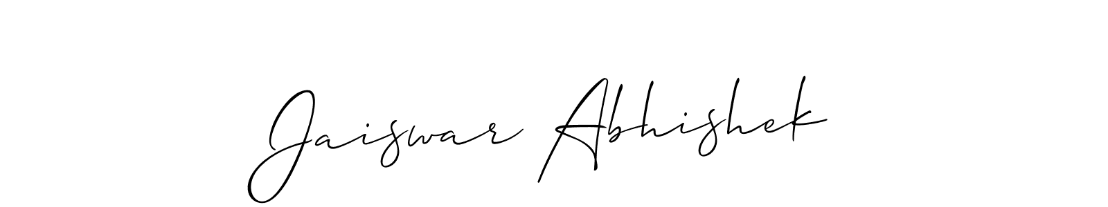 You should practise on your own different ways (Allison_Script) to write your name (Jaiswar Abhishek) in signature. don't let someone else do it for you. Jaiswar Abhishek signature style 2 images and pictures png