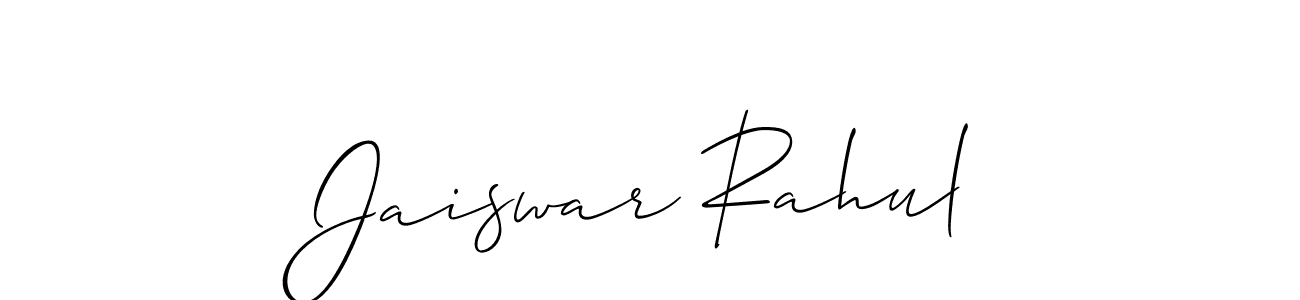 Use a signature maker to create a handwritten signature online. With this signature software, you can design (Allison_Script) your own signature for name Jaiswar Rahul. Jaiswar Rahul signature style 2 images and pictures png