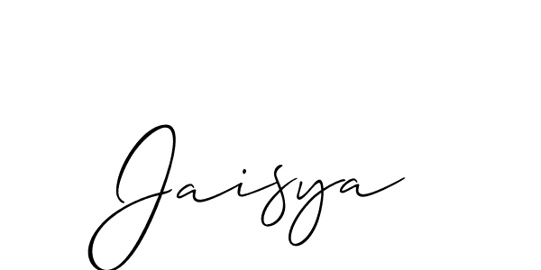 Similarly Allison_Script is the best handwritten signature design. Signature creator online .You can use it as an online autograph creator for name Jaisya. Jaisya signature style 2 images and pictures png