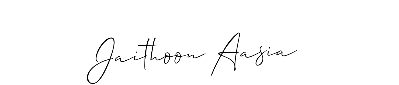 Design your own signature with our free online signature maker. With this signature software, you can create a handwritten (Allison_Script) signature for name Jaithoon Aasia. Jaithoon Aasia signature style 2 images and pictures png