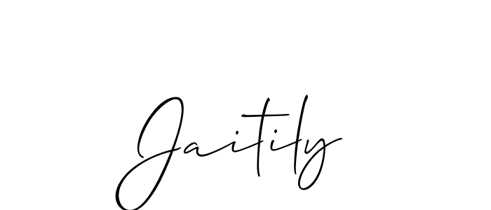 Also we have Jaitily name is the best signature style. Create professional handwritten signature collection using Allison_Script autograph style. Jaitily signature style 2 images and pictures png