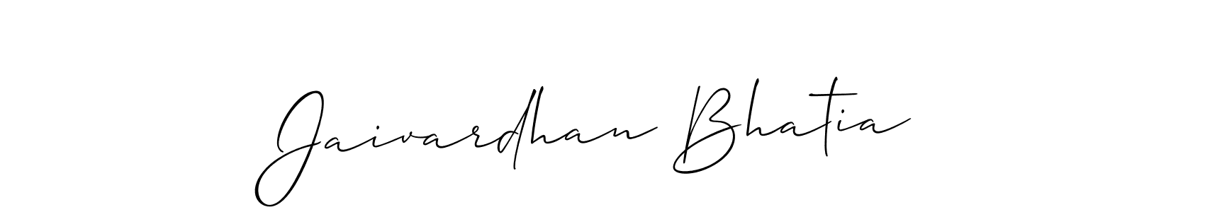 Similarly Allison_Script is the best handwritten signature design. Signature creator online .You can use it as an online autograph creator for name Jaivardhan Bhatia. Jaivardhan Bhatia signature style 2 images and pictures png