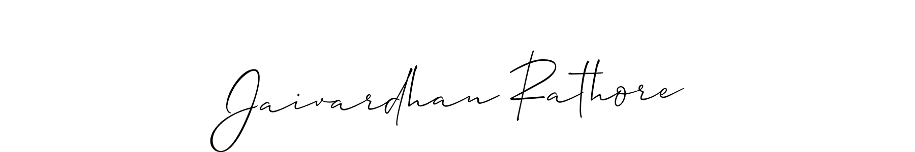 How to make Jaivardhan Rathore name signature. Use Allison_Script style for creating short signs online. This is the latest handwritten sign. Jaivardhan Rathore signature style 2 images and pictures png