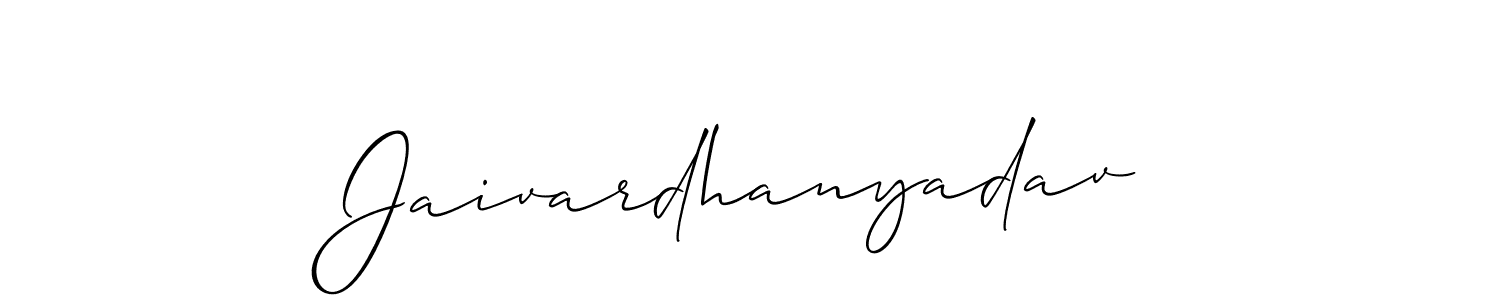 It looks lik you need a new signature style for name Jaivardhanyadav. Design unique handwritten (Allison_Script) signature with our free signature maker in just a few clicks. Jaivardhanyadav signature style 2 images and pictures png