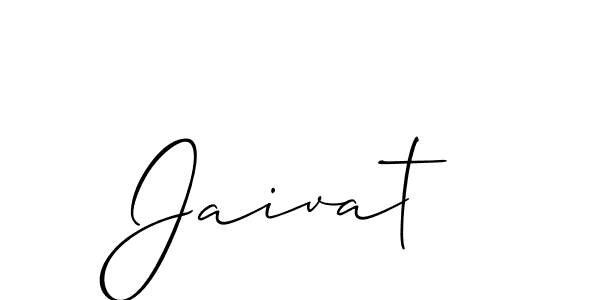 The best way (Allison_Script) to make a short signature is to pick only two or three words in your name. The name Jaivat include a total of six letters. For converting this name. Jaivat signature style 2 images and pictures png