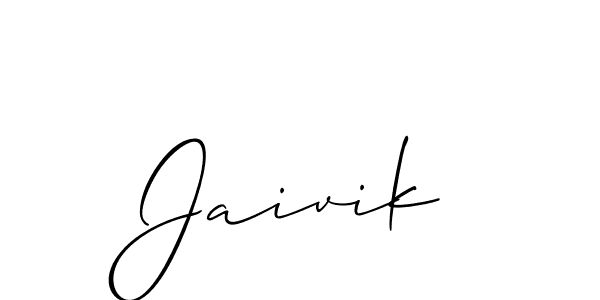 Jaivik stylish signature style. Best Handwritten Sign (Allison_Script) for my name. Handwritten Signature Collection Ideas for my name Jaivik. Jaivik signature style 2 images and pictures png