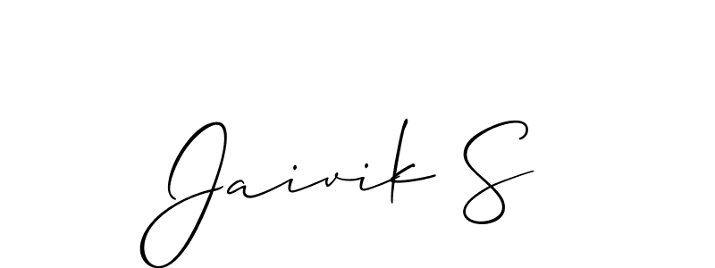 Use a signature maker to create a handwritten signature online. With this signature software, you can design (Allison_Script) your own signature for name Jaivik S. Jaivik S signature style 2 images and pictures png