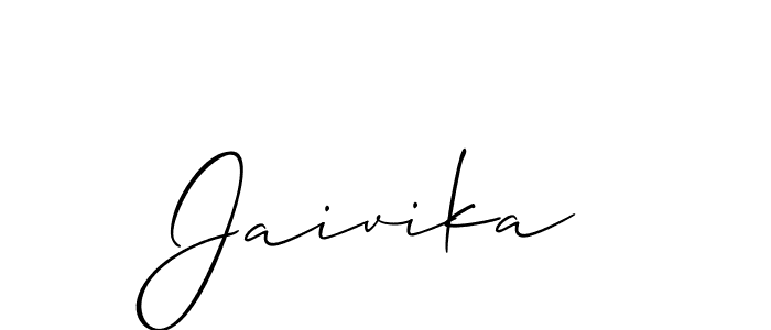 It looks lik you need a new signature style for name Jaivika. Design unique handwritten (Allison_Script) signature with our free signature maker in just a few clicks. Jaivika signature style 2 images and pictures png