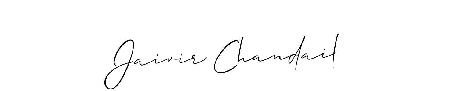 Allison_Script is a professional signature style that is perfect for those who want to add a touch of class to their signature. It is also a great choice for those who want to make their signature more unique. Get Jaivir Chandail name to fancy signature for free. Jaivir Chandail signature style 2 images and pictures png