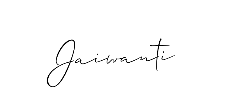 How to make Jaiwanti name signature. Use Allison_Script style for creating short signs online. This is the latest handwritten sign. Jaiwanti signature style 2 images and pictures png
