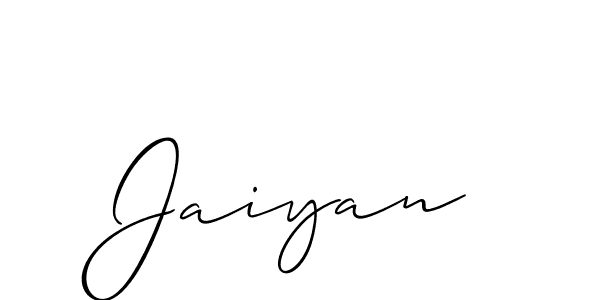 Use a signature maker to create a handwritten signature online. With this signature software, you can design (Allison_Script) your own signature for name Jaiyan. Jaiyan signature style 2 images and pictures png