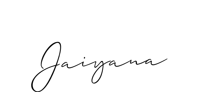 Also we have Jaiyana name is the best signature style. Create professional handwritten signature collection using Allison_Script autograph style. Jaiyana signature style 2 images and pictures png