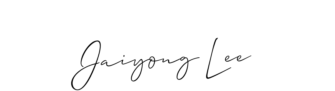 How to make Jaiyong Lee name signature. Use Allison_Script style for creating short signs online. This is the latest handwritten sign. Jaiyong Lee signature style 2 images and pictures png