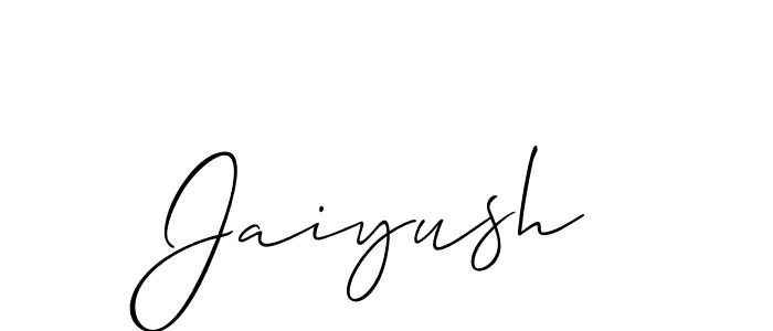 It looks lik you need a new signature style for name Jaiyush. Design unique handwritten (Allison_Script) signature with our free signature maker in just a few clicks. Jaiyush signature style 2 images and pictures png