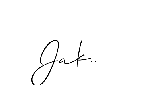 Make a beautiful signature design for name Jak... With this signature (Allison_Script) style, you can create a handwritten signature for free. Jak.. signature style 2 images and pictures png