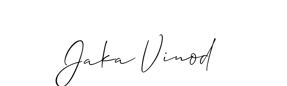 Use a signature maker to create a handwritten signature online. With this signature software, you can design (Allison_Script) your own signature for name Jaka Vinod. Jaka Vinod signature style 2 images and pictures png