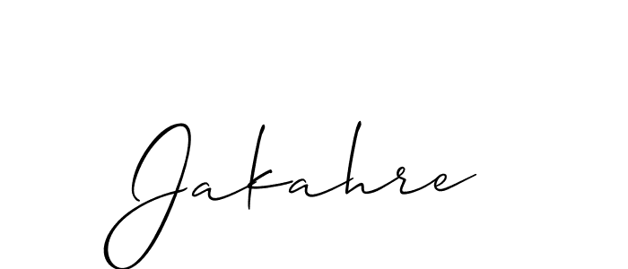 How to Draw Jakahre signature style? Allison_Script is a latest design signature styles for name Jakahre. Jakahre signature style 2 images and pictures png