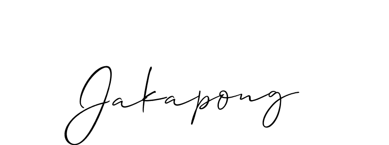 Design your own signature with our free online signature maker. With this signature software, you can create a handwritten (Allison_Script) signature for name Jakapong. Jakapong signature style 2 images and pictures png