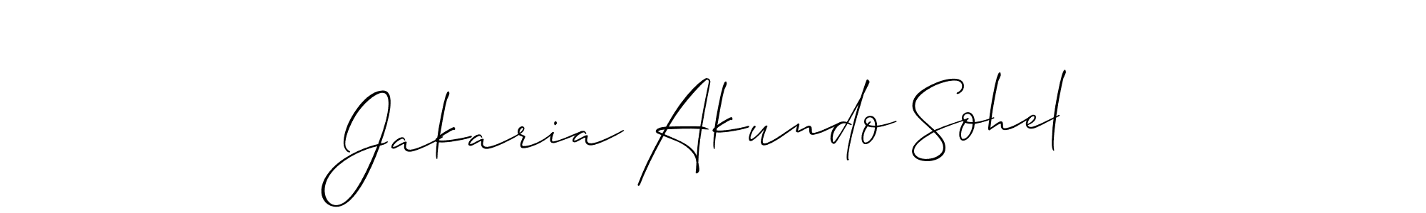 Also we have Jakaria Akundo Sohel name is the best signature style. Create professional handwritten signature collection using Allison_Script autograph style. Jakaria Akundo Sohel signature style 2 images and pictures png