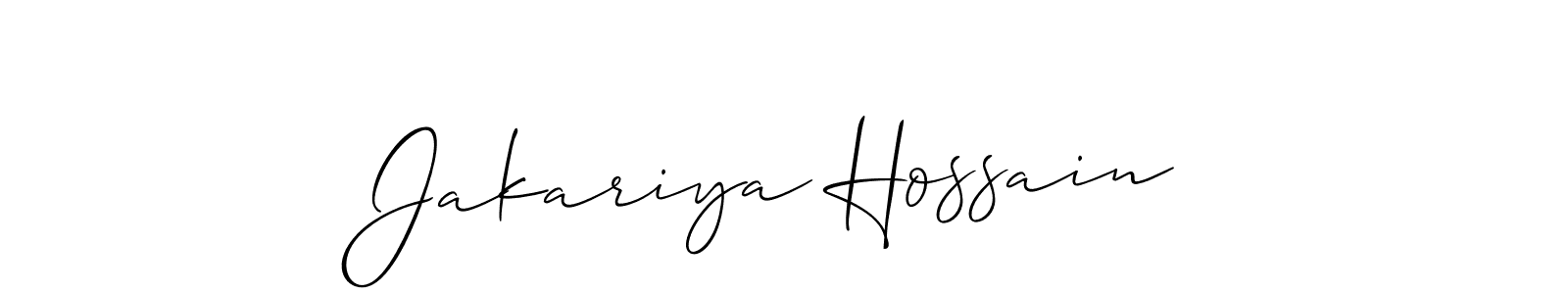 You should practise on your own different ways (Allison_Script) to write your name (Jakariya Hossain) in signature. don't let someone else do it for you. Jakariya Hossain signature style 2 images and pictures png