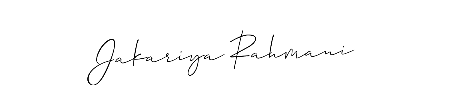 Make a beautiful signature design for name Jakariya Rahmani. With this signature (Allison_Script) style, you can create a handwritten signature for free. Jakariya Rahmani signature style 2 images and pictures png