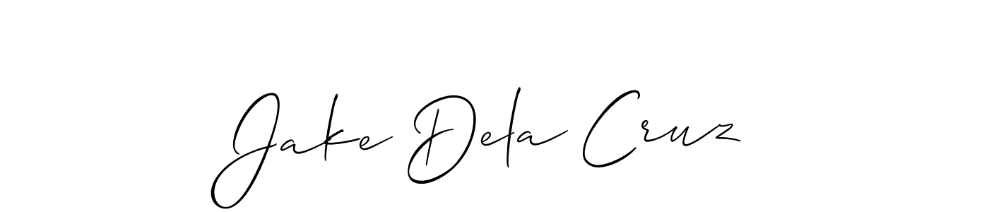 How to make Jake Dela Cruz name signature. Use Allison_Script style for creating short signs online. This is the latest handwritten sign. Jake Dela Cruz signature style 2 images and pictures png