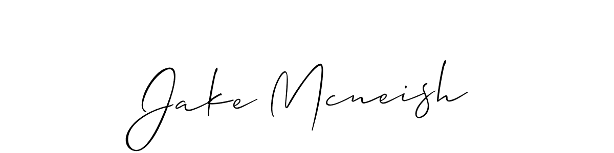 Jake Mcneish stylish signature style. Best Handwritten Sign (Allison_Script) for my name. Handwritten Signature Collection Ideas for my name Jake Mcneish. Jake Mcneish signature style 2 images and pictures png