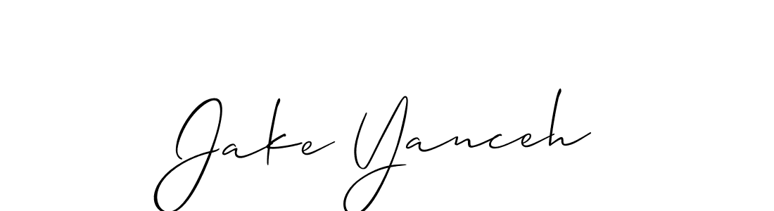 Allison_Script is a professional signature style that is perfect for those who want to add a touch of class to their signature. It is also a great choice for those who want to make their signature more unique. Get Jake Yanceh name to fancy signature for free. Jake Yanceh signature style 2 images and pictures png