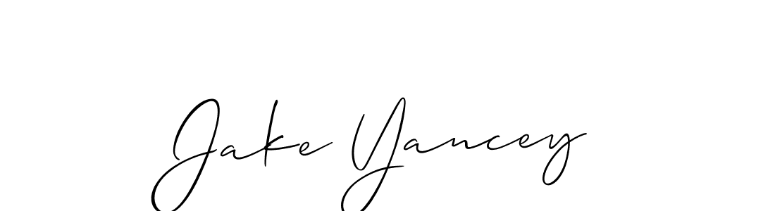 Make a beautiful signature design for name Jake Yancey. With this signature (Allison_Script) style, you can create a handwritten signature for free. Jake Yancey signature style 2 images and pictures png