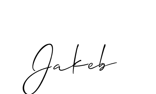 Create a beautiful signature design for name Jakeb. With this signature (Allison_Script) fonts, you can make a handwritten signature for free. Jakeb signature style 2 images and pictures png