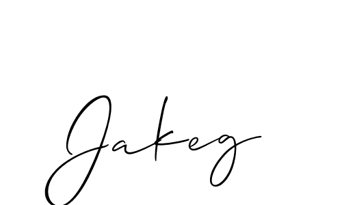 Use a signature maker to create a handwritten signature online. With this signature software, you can design (Allison_Script) your own signature for name Jakeg. Jakeg signature style 2 images and pictures png