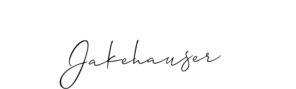 Create a beautiful signature design for name Jakehauser. With this signature (Allison_Script) fonts, you can make a handwritten signature for free. Jakehauser signature style 2 images and pictures png